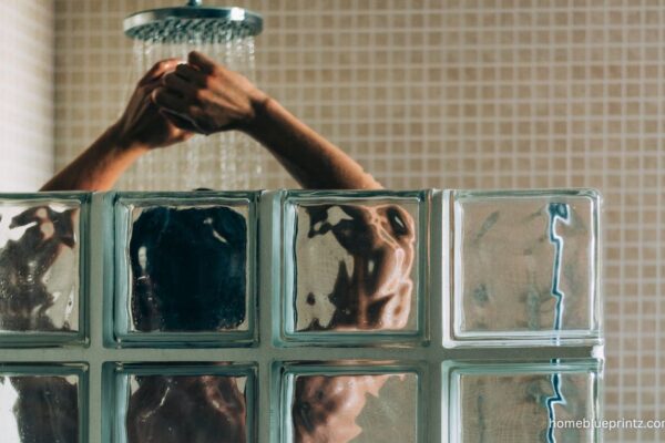 Vintage Wavy Glass in Shower