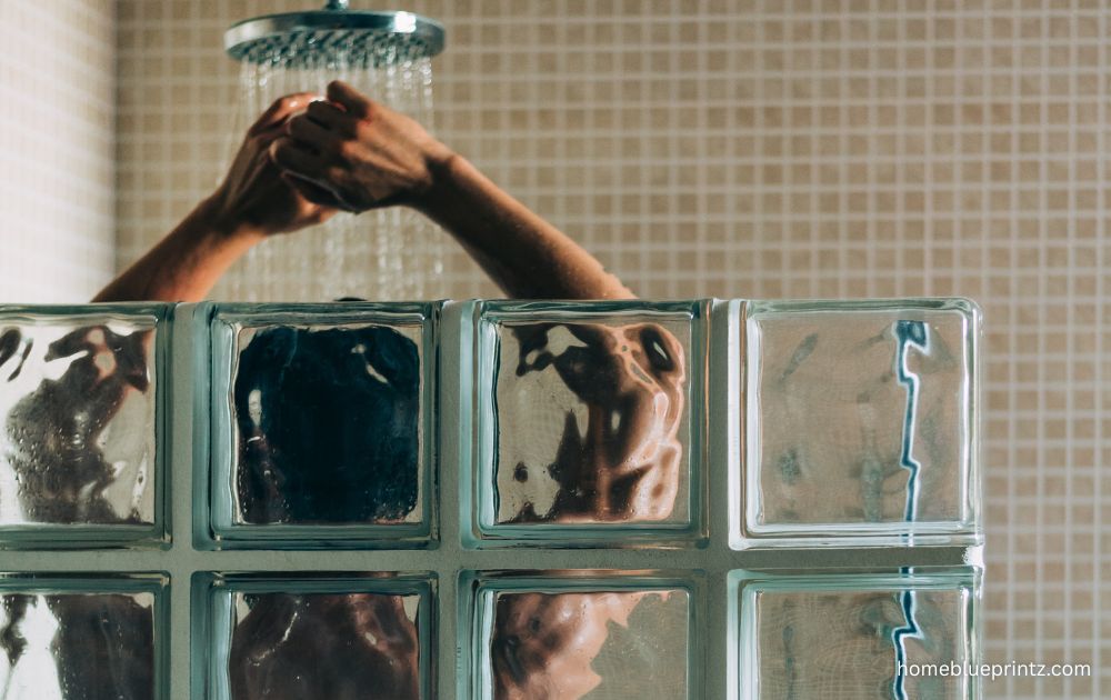 Vintage Wavy Glass in Shower